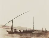John Beasley Greene, Untitled (Boats on the Nile), 1853-1856, Salt print, mounted