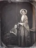 A Woman in Bonnet & Shawl, with Her Seated Son by Albert Sands Southworth and Josiah Johnson Hawes, circa 1850, Daguerreotype, sold Oct 2017