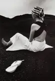 Hiro, Akiko on the Black Lava of Hawaii, 1965, Gelatin silver print, printed later