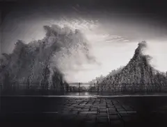 Wave, Scarborough, Yorkshire, England by Michael Kenna, 1981, Sepia toned gelatin silver print, printed 1991, sold Oct 2017