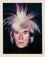 Self-Portrait with Fright Wig by Andy Warhol, 1986, Unique Polaroid print, sold Oct 2017