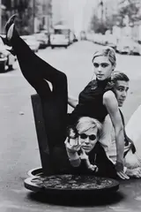 Burt Glinn, Andy Warhol with Edie Sedgwick and Chuck Wein, New York City, 1965, Gelatin silver print, printed later