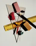 Irving Penn, Still Life with Triangle and Red Eraser, New York