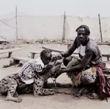 Pieter Hugo, Mummy Ahmadu and Mallam Mantari Lamal with Mainasara, Abuja, Nigeria