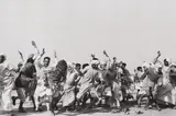 Games in a refugee camp at Kurukshetra, Punjab, India by Henri Cartier-Bresson, 1947, Gelatin silver print, printed later, sold Dec 2017