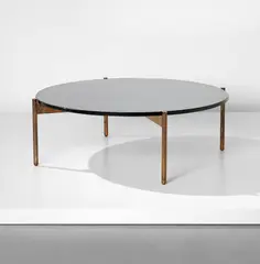 Rare coffee table by Gio Ponti, circa 1965, Mirrored glass, brass, painted steel, sold Jun 2017