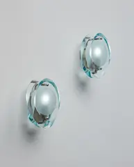 Pair of "Micro" wall lights, model no. 2093 by Max Ingrand, 1960s, Glass, brass, sold Jun 2017