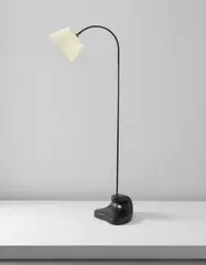 Floor lamp by Georges Jouve, circa 1955, Glazed earthenware, patinated brass, paper shade, sold Jun 2017