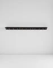 Pierre Barbe, Wall-mounted coat hanger, from the Villa Cavrois, Croix, France, circa 1947, Painted wood, chromium-plated metal