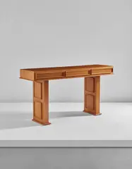 Console table by Jean Royere, circa 1953, Oak-veneered wood, offered Jun 2017
