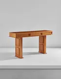Console table by Jean Royere, circa 1953, Oak-veneered wood, offered Jun 2017