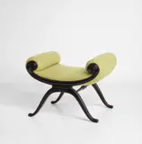 Maurice-Elysée Dufrène, Curule, circa 1913, Painted wood, fabric