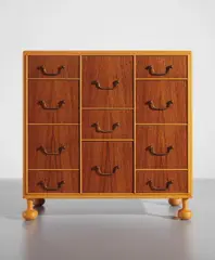 Miniature cabinet, model no. 2225 by Josef Frank, circa 1957, Boxwood, rosewood-veneered wood, brass, sold Jun 2017