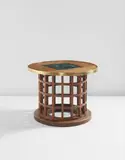 Friedrich Otto Schmidt, Table, circa 1905, Oak, brass, glazed earthenware
