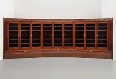 Monumental library bookcase by Adolf Loos, circa 1905, Stained pine, mahogany, glass, brass, sold Jun 2017