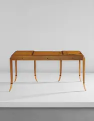 “Goose desk” by Wendell Castle, 1983, English walnut, curly maple, ebony, lacquer, India ink, offered Jun 2017