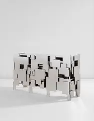 Mattia Bonetti, “Strata” cabinet, 2004, Stainless steel