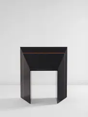 Michel Boyer, Secrétaire, circa 1985, Pearwood, painted wood, leather-covered wood, felt-covered wood