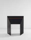 Michel Boyer, Secrétaire, circa 1985, Pearwood, painted wood, leather-covered wood, felt-covered wood