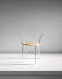 Shiro Kuramata, Rare armchair, from the Piacere coffee shop, Yamagiwa Soft building, Akihabara, Tokyo, circa 1988, Acrylic, painted steel, painted particle board