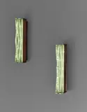 Max Ingrand, Pair of rare and large wall lights, 1960s, Glass, painted aluminum, brass