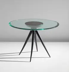 Occasional table by Pietro Chiesa, circa 1938, Painted mahogany-veneered wood, painted wood, glass, offered Jun 2017