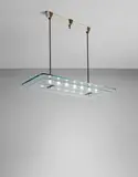 Ceiling light by Antonio Fornaroli and Alberto Rosselli Studio P.F.R. - Gio Ponti, late 1950s, Glass, brass, painted metal, painted wood, offered Jun 2017
