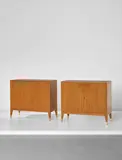 Gio Ponti, Pair of cabinets, 1940s, Beech, beech-veneered wood, sycamore, sycamore-veneered wood, brass