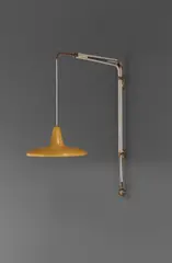 Franco Buzzi, Adjustable wall light, circa 1950, Painted tubular steel, brass, painted aluminum