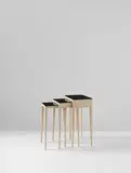 Samuel Marx, Set of three nesting tables, 1940s, Painted wood, glass