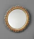 Large "Chardon" mirror by Line Vautrin, circa 1955, Talosel resin, colored mirrored glass, convex mirrored glass, offered Dec 2017