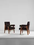 Le Corbusier and Pierre Jeanneret, Pair of "Advocate and Press" armchairs, model no. LC/PJ-SI-41-A, designed for the High Court, Chandigarh