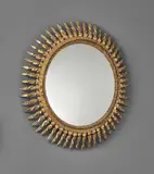 "Soleil torsadé" mirror by Line Vautrin, circa 1955, Talosel resin, colored mirrored glass, convex mirrored glass, offered Dec 2017