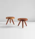Charlotte Perriand, Pair of low tripod stools