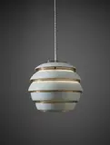"Mehiläispesä (Beehive)" ceiling light, model no. A 331 by Alvar Aalto, circa 1953, Painted aluminum, brass, painted brass, offered Dec 2017