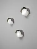 Rare set of three wall lights, designed for the Jylhämä hydroelectric power plant, Vaala by Paavo Tynell, circa 1951, Steel, glass, sold Dec 2017