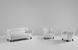 Fritz Hansen, Sofa, model no. 1669a, and pair of armchairs, model no. 1669