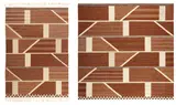 Marianne Richter, Two "Korsvirke brun" rugs, designed in 1972, the larger executed in 1976, Handwoven wool on a linen warp