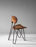 César Janello, Early “W” chair, circa 1947, Jequitiba, steel