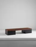 Jules Wabbes, Low table, 1960s, Wenge, patinated metal-covered wood