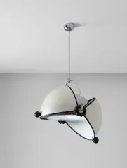 Superstudio, "Olook" ceiling light, circa 1968, Plastic, chromium-plated metal, chromium-plated steel