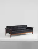 Ettore Sottsass, "Canada" sofa, circa 1959, Teak, vinyl