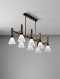 Ceiling light, model no. 1202 by Stilnovo, 1960s, Glass, brass, painted metal, painted steel, sold Dec 2017
