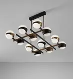 Ceiling light by Stilnovo, circa 1960, Brass, painted brass, glass, sold Dec 2017