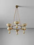Ceiling light by Stilnovo, circa 1952, Glass, brass, offered Dec 2017
