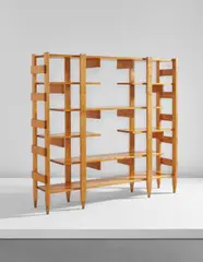 Rare bookcase by Gio Ponti, circa 1941, Maple, brass, sold Dec 2017
