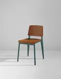 Rare chair, model no. 4 by Jean Prouvé, circa 1935, Oak-veneered plywood, painted steel, aluminum, sold Dec 2017