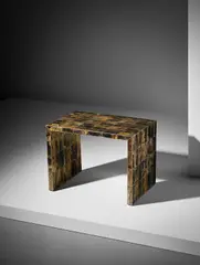 Jean-Michel Frank, Low table, circa 1928, Mica-covered wood, macassar ebony-veneered wood