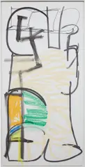 Untitled by Aaron Garber-Maikovska, 2014, ink and chalk pastel laid on archival gator board, in artist's frame, offered Feb 2016