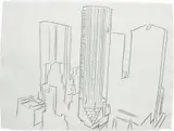 Andy Warhol, Trump Tower, 1981, graphite on paper
